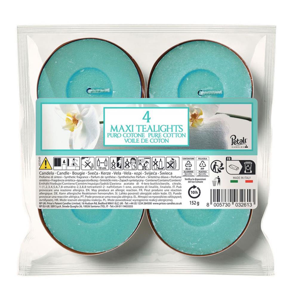 Petali Pure Cotton Maxi Tealights (Pack of 4) £1.67